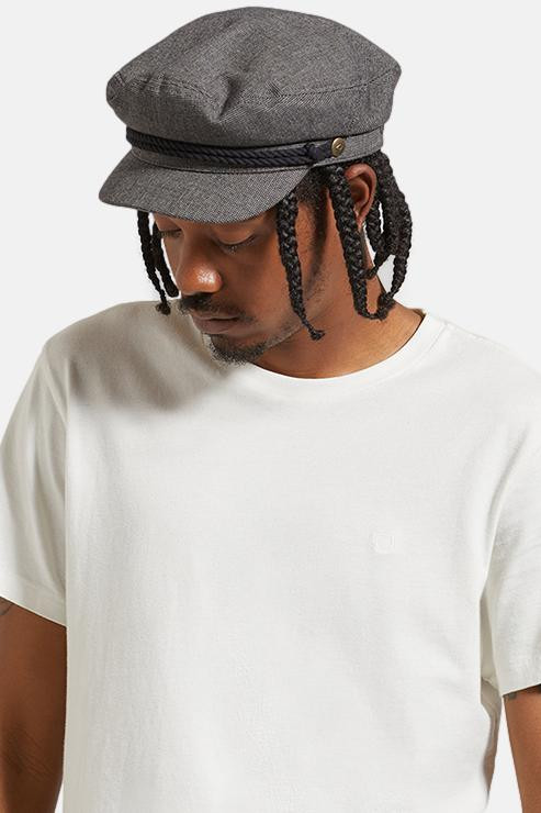 Brixton Fiddler Cap Elbsegler Grau Schwarz Tweed | Hanseheld.de