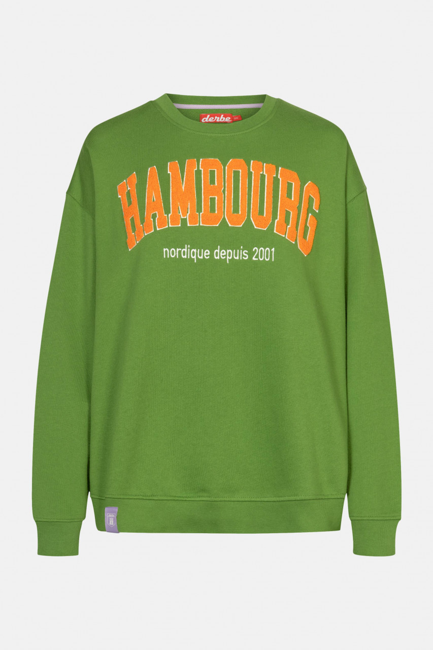 Derbe Hambourg Damen Pullover Oversize Cactus Grün Sweatshirt Baumwolle Nachhaltig