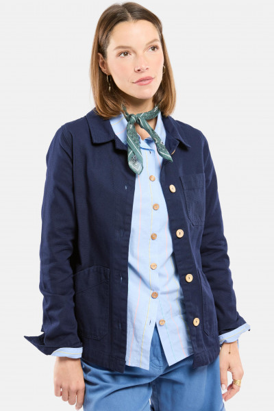 Armor Lux Übergangsjacke Damen Dunkelblau Overshirt Fischerjacke Canvas Heritage