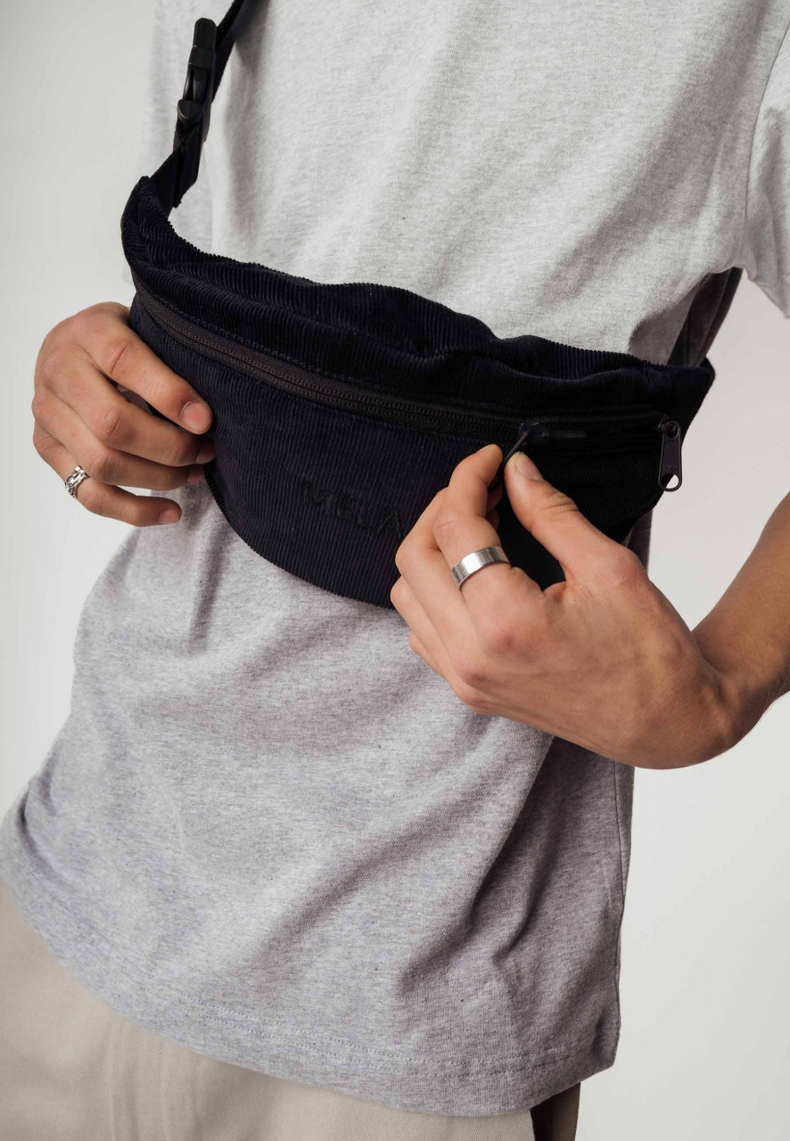 MELA Bauchtasche Bhavin Cord Schwarz