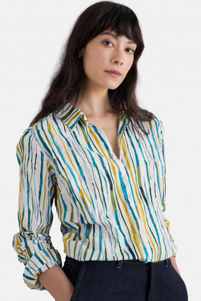 Seasalt Bluse Larissa Damen Streifen Blau Gelb