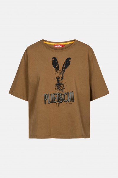 kk Derbe Plietsch Damen T-Shirt Otter Braun Hase Derbe Plietsch Damen T-Shirt Otter Braun Hase