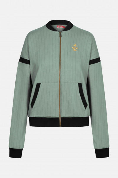 kk Derbe Golden Anchor Zipper Striped Damen Sweatjacke Lily Pad Grün Streifen Derbe Golden Anchor Zipper Striped Damen Sweatjacke Lily Pad Grün Streifen