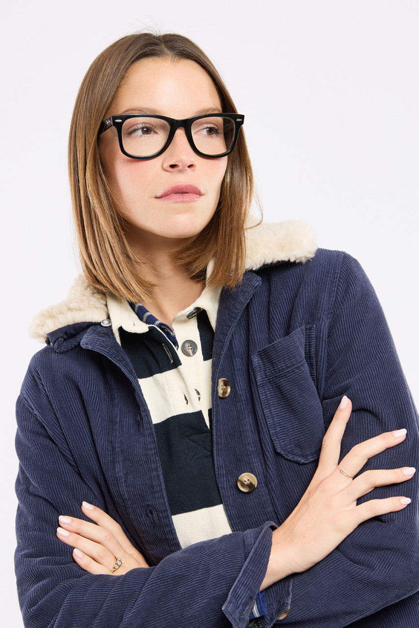 Armor Lux Fischerjacke Damen Overshirt Dunkelblau Cord Heritage Arbeiterjacke