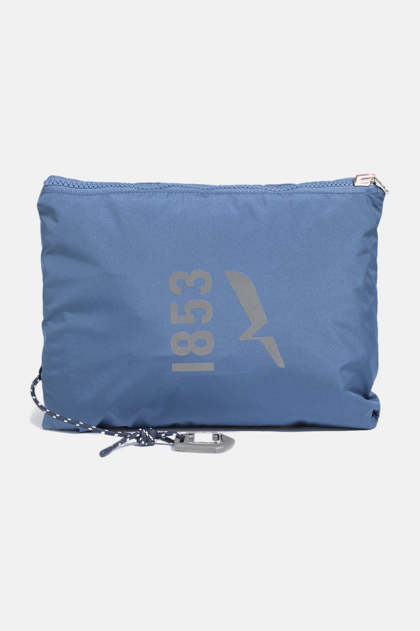 Aigle Regenjacke Hellblau Langer Parka Packbar Jeans Blau