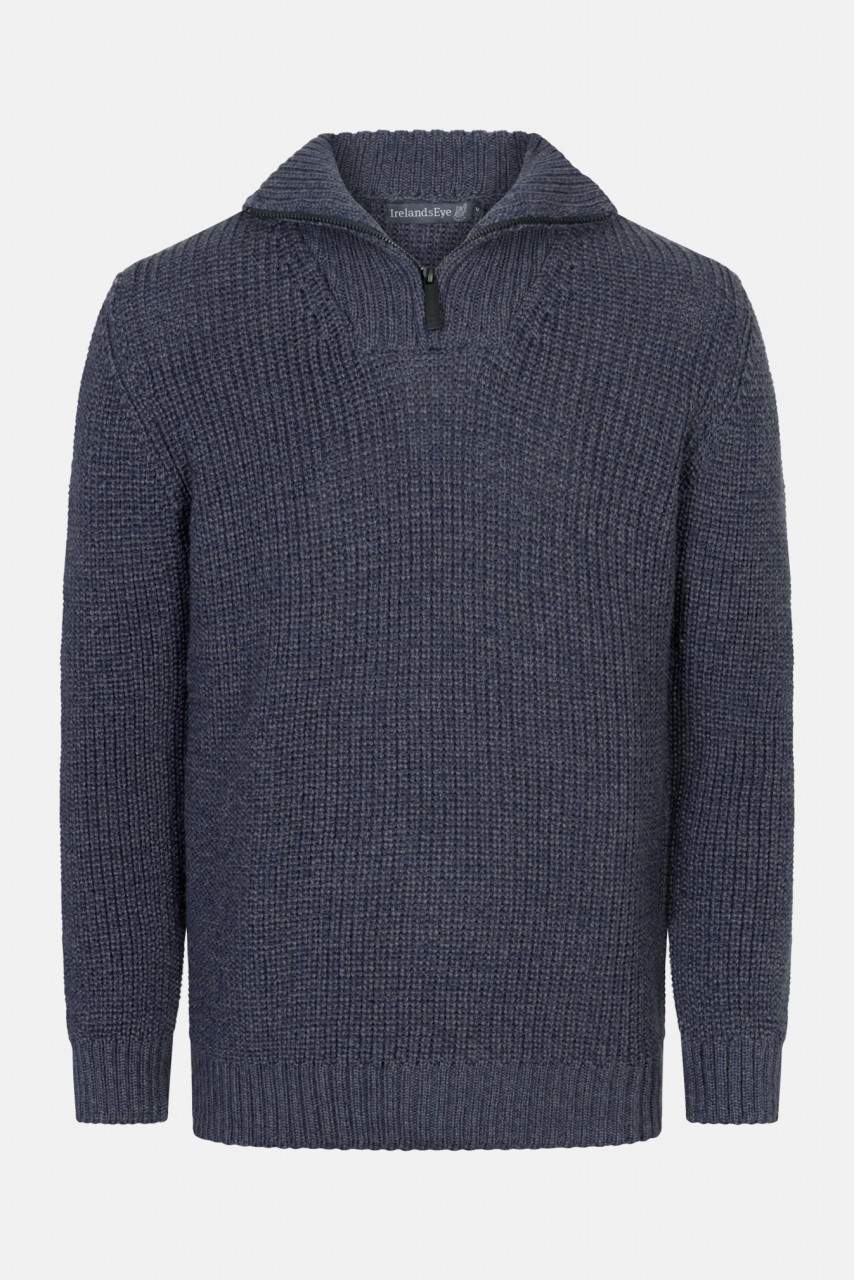 IrelandsEye Troyer Reefer Blau Grau Herren Pullover Navy Marl