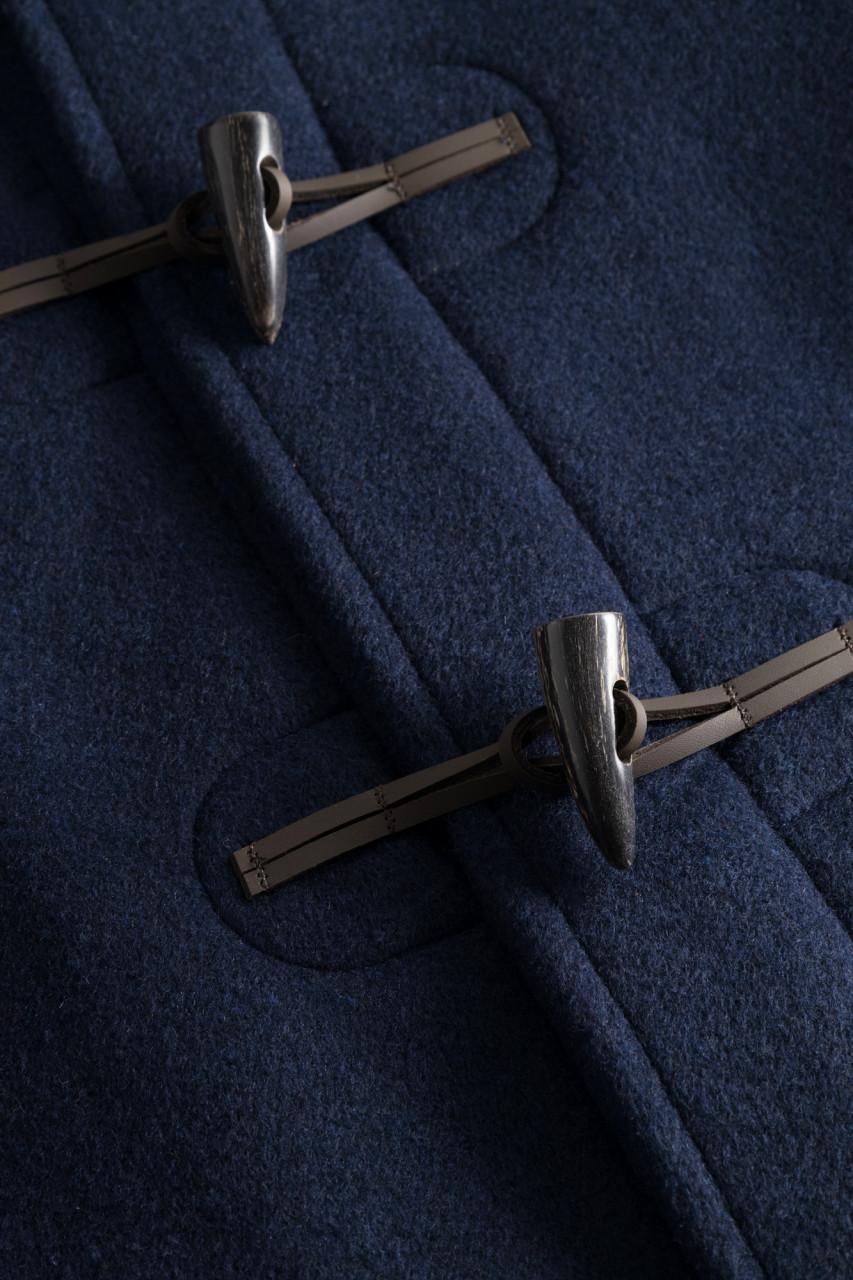 London Tradition Herren Dufflecoat Martin Navy Blau Wollmantel