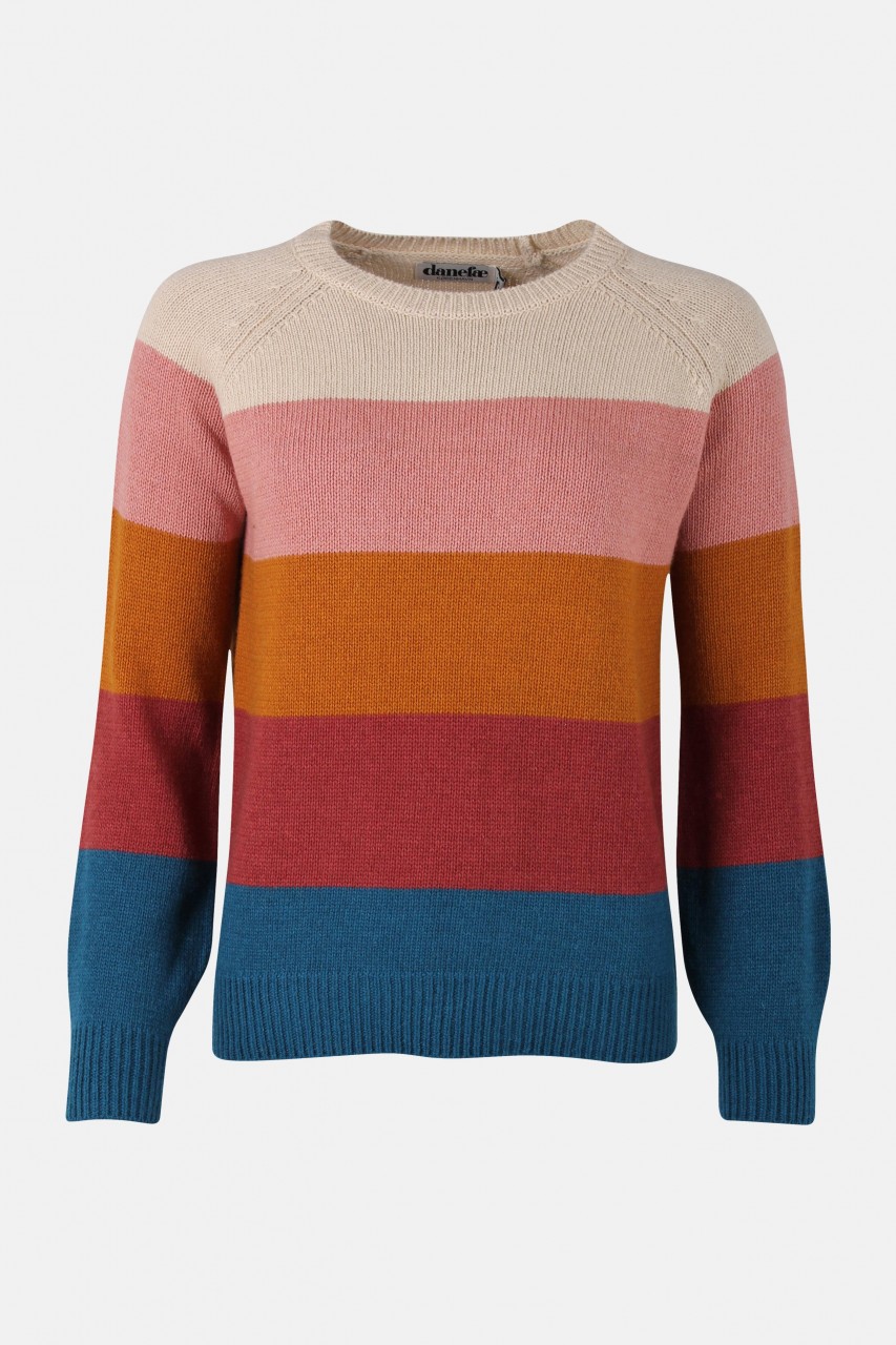 Danefae Lisa Sweater Damen Pullover Farbige Streifen