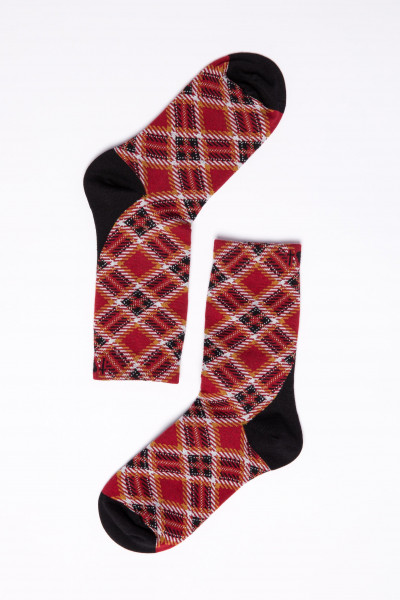 Blutsgeschwister Damen Socken Sensational Steps Classic Checky Rot