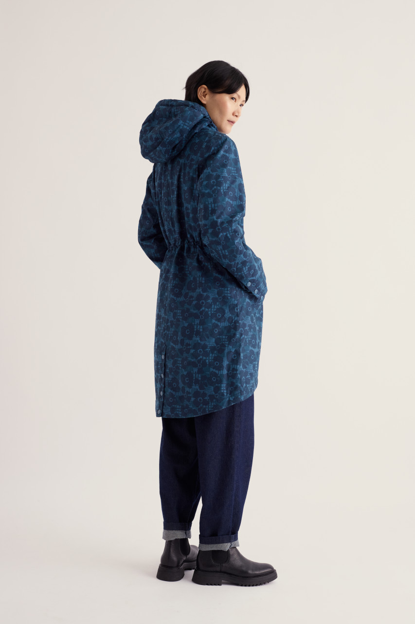 Seasalt Cornwall Regenjacke Plant Hunter Damen Blau Blumen Winterjacke