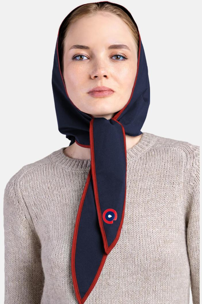 Flotte Kapuze Couvre Chef Damen Blau Rot Kopftuch Regenhaube