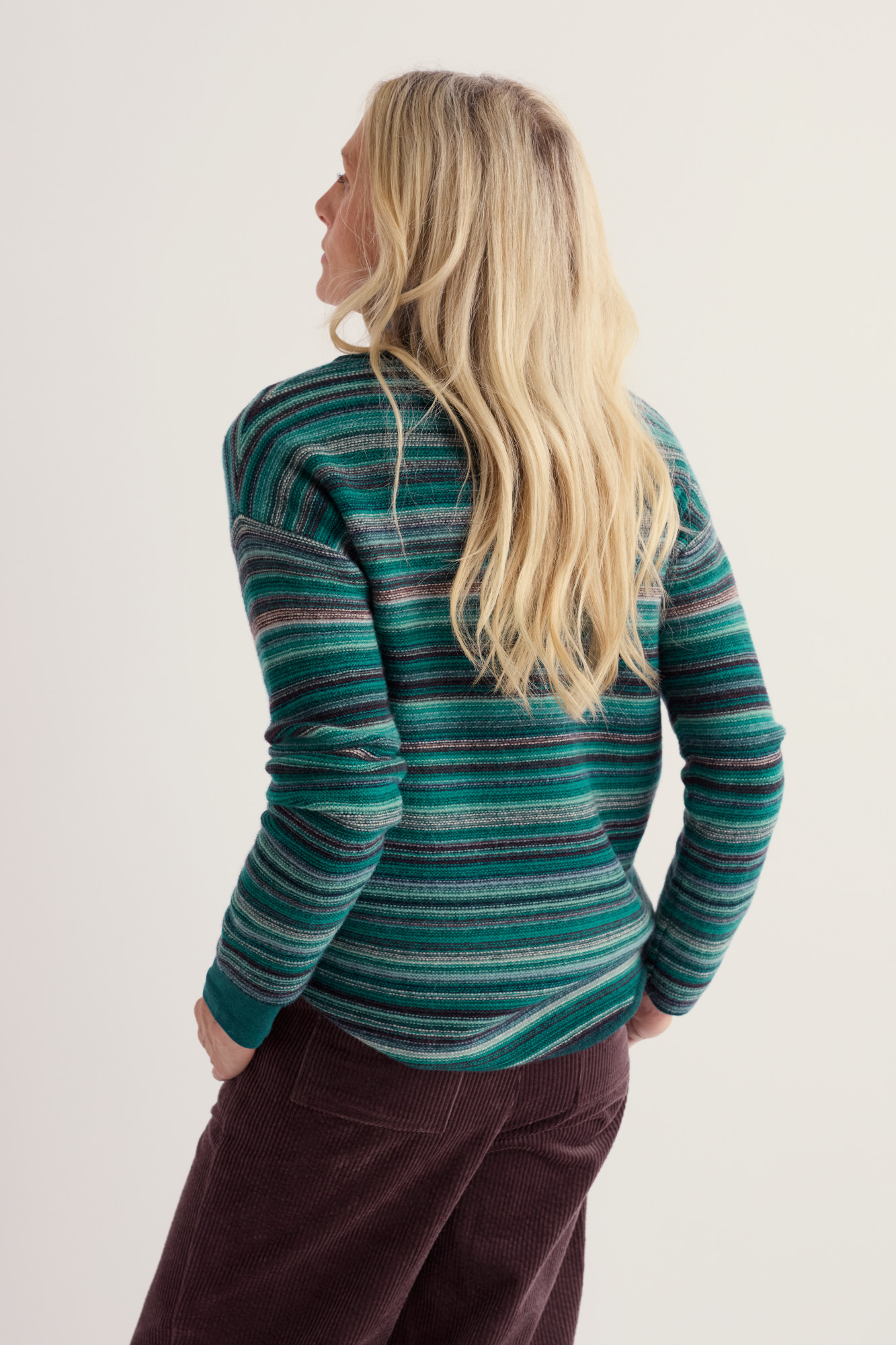 Seasalt Pullover Fruity Ripple Marks Damen Blau Türkis Braun Gestreift