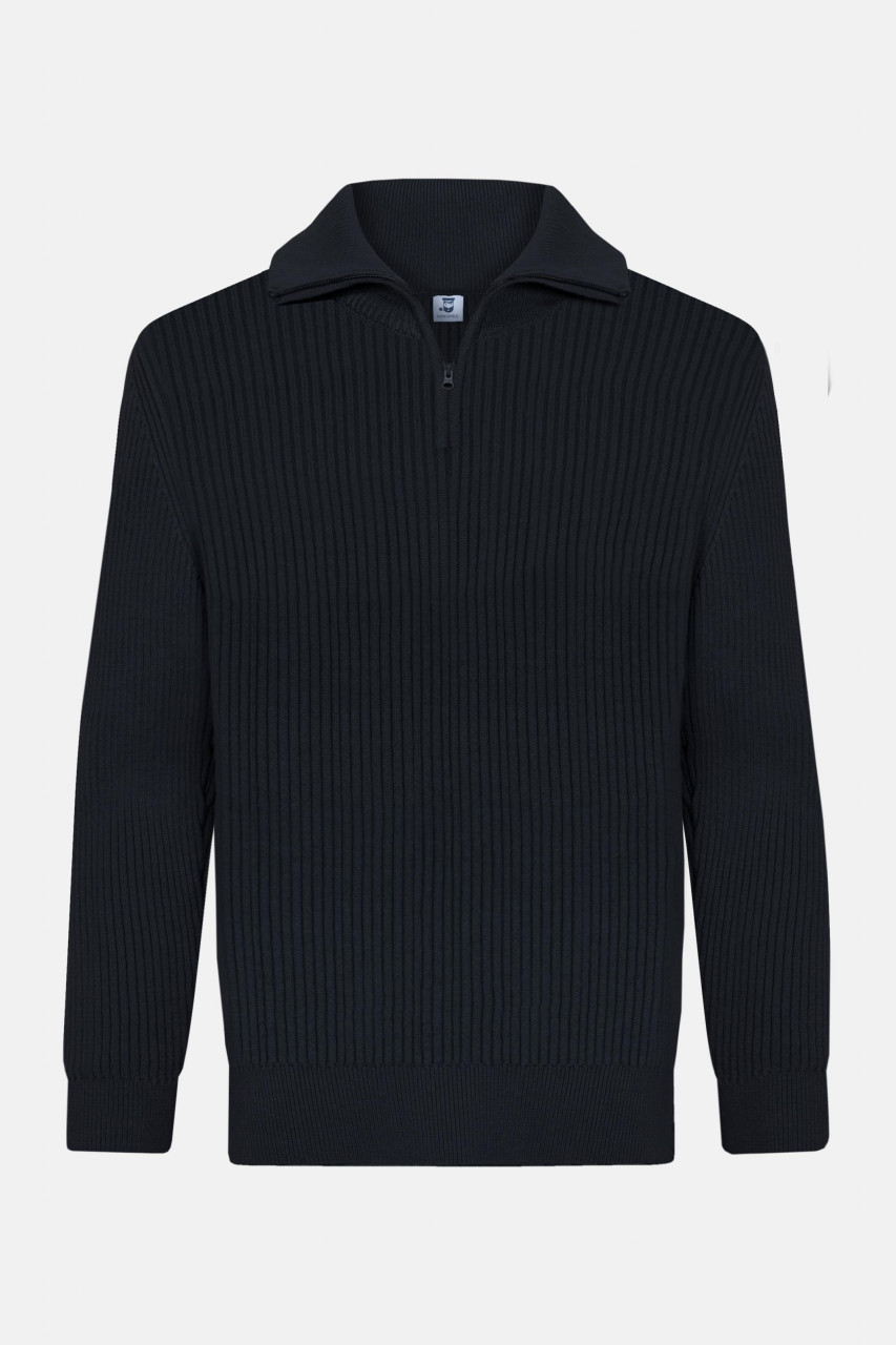 Hanseheld Troyer Baumwolle Schwarz GOTS Herren Troyer-Pullover Bio