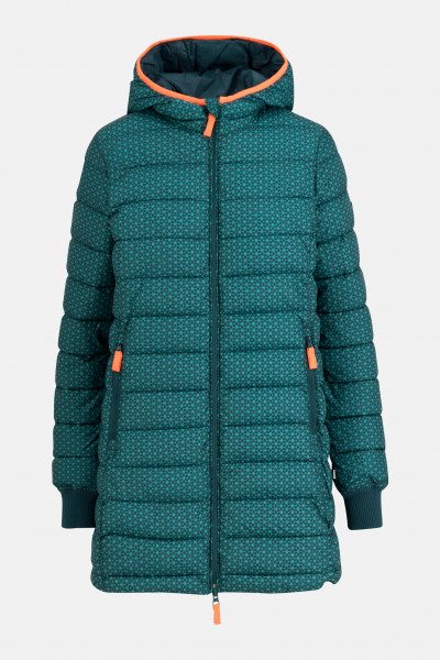 Blutsgeschwister Luft und Liebe Long Damen Winterjacke Petrol Blau Blue Starlight Flower Blutsgeschwister Luft und Liebe Long Damen Winterjacke Petrol Blau Blue Starlight Flower