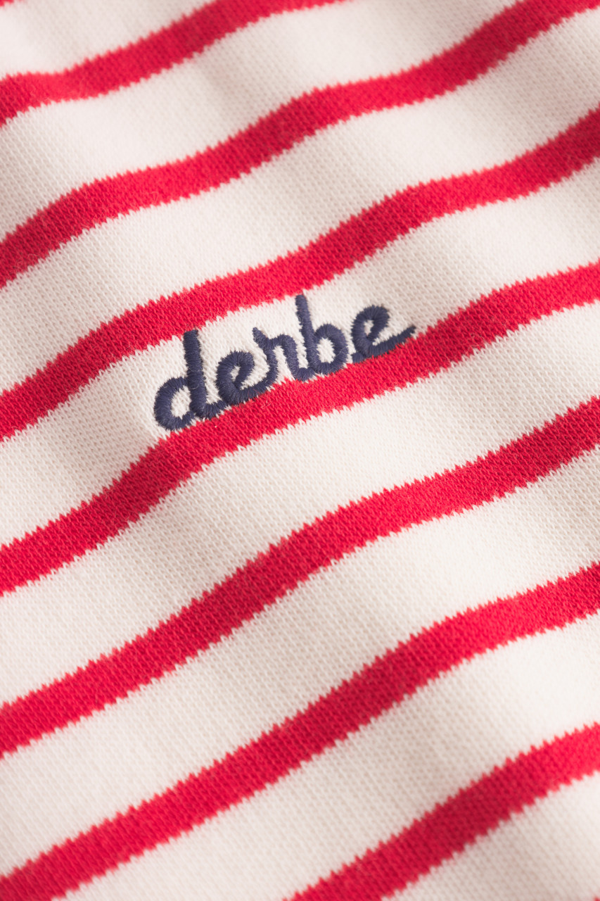 Derbe Langarmshirt Interstriped Damen Weiß Rot Streifenshirt