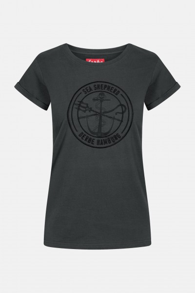Derbe Barbe Sea Shepherd Gots Organic Damen Shirt Schwarz