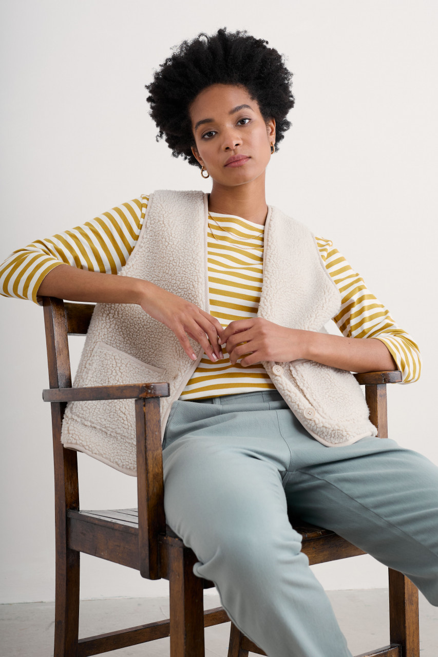 Seasalt Cornwall Streifenshirt Sailor Damen Gelb Weiß GOTS