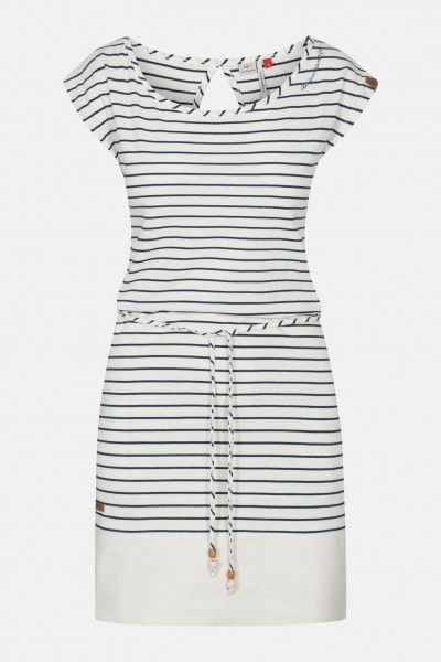 Ragwear Soho Stripes Damen Kleid White Melange Weiß