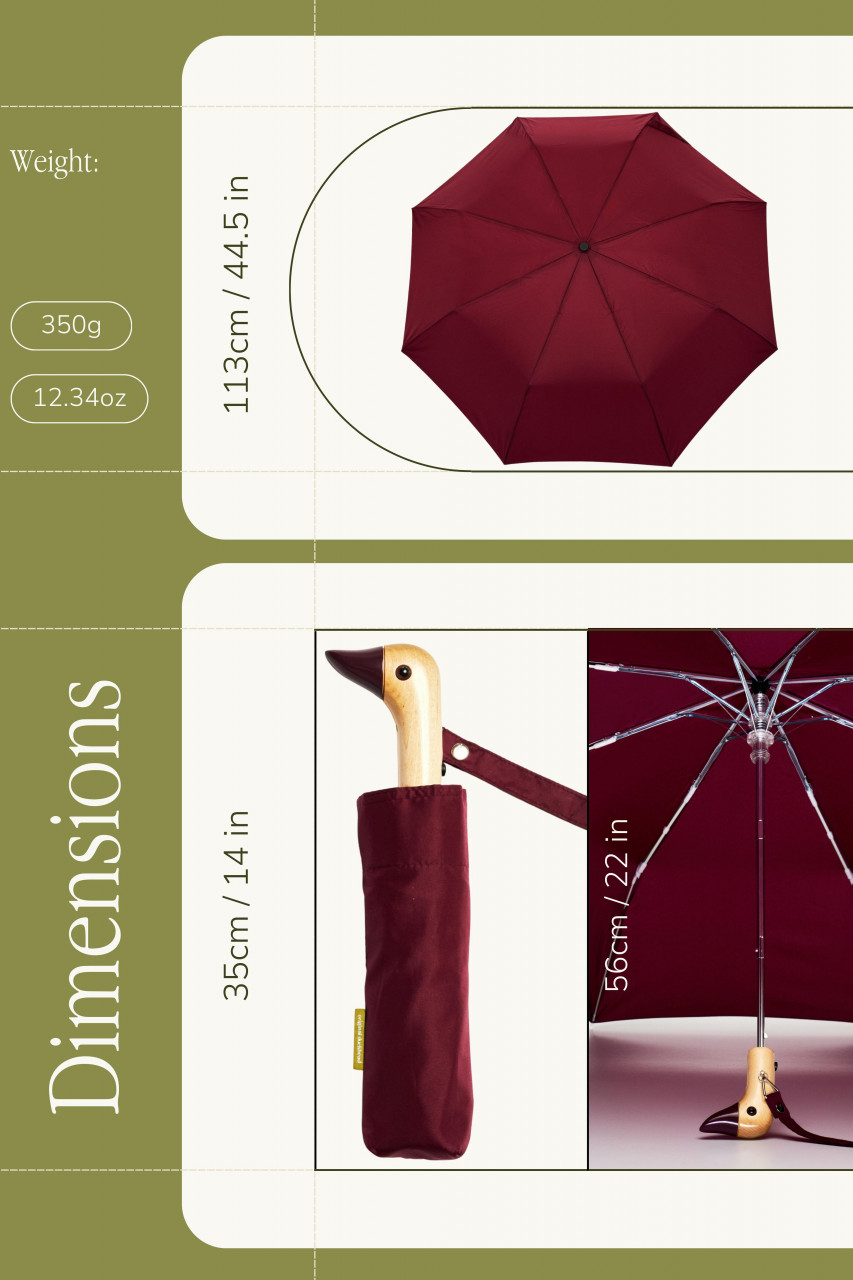 Original Duckhead Regenschirm Cherry Rot Bordeaux