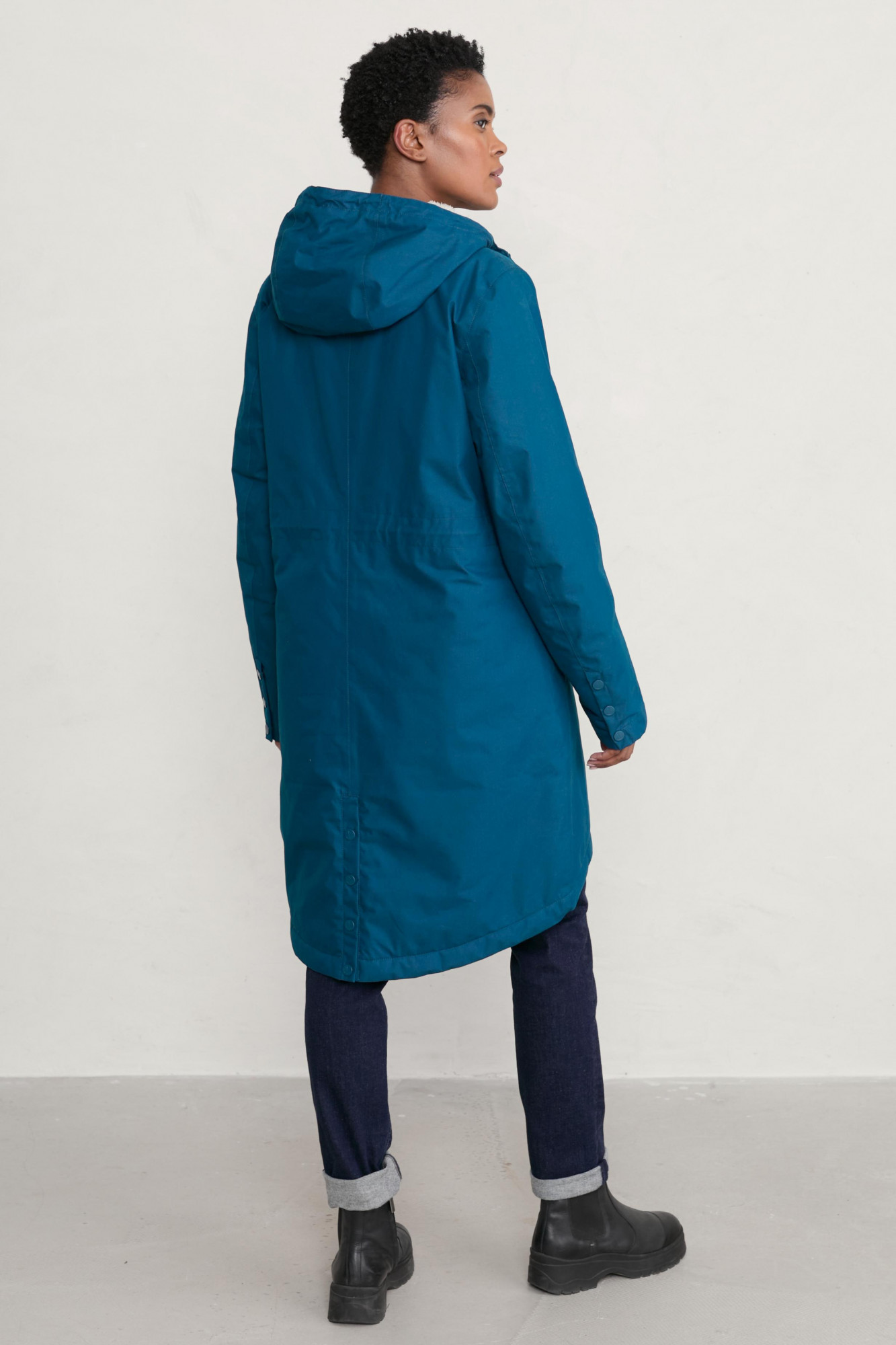 Seasalt Cornwall Plant Hunter 2 Regenjacke Blau Türkis Parka Wintermantel Raincloud