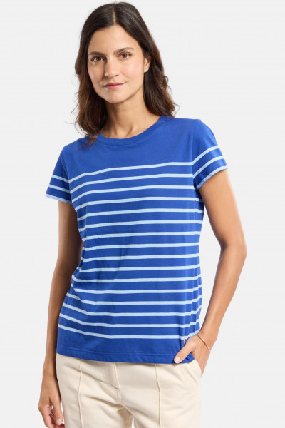 Armor Lux T-Shirt Etel Damen Dunkelblau Hellblau Streifenshirt Heritage