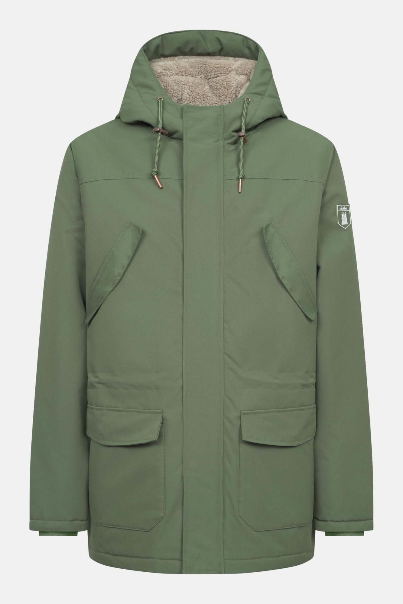 Derbe Winterjacke Festholm Herren Oliv Grün Warm Gefüttert