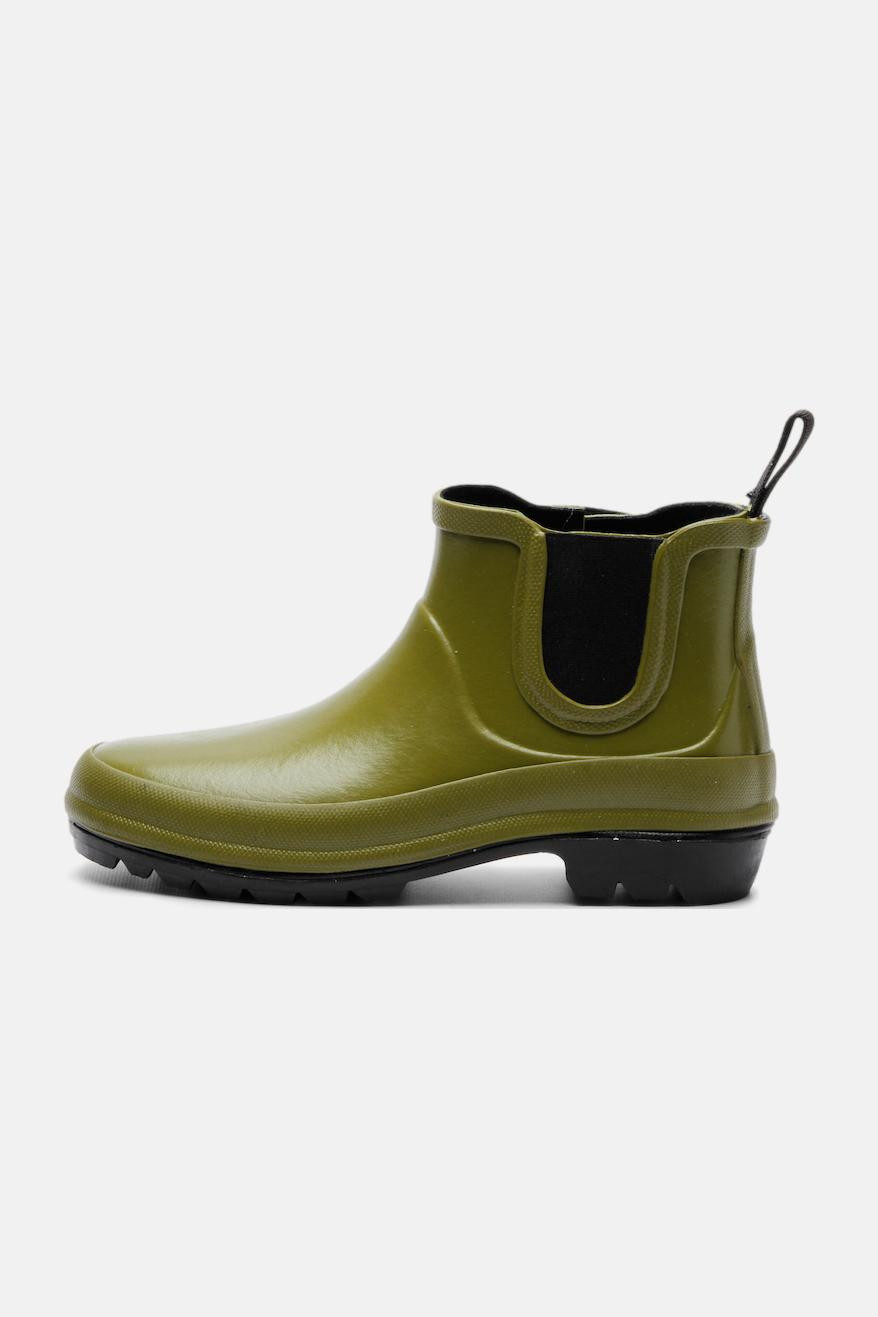 Grand Step Shoes Vickie Damen Gummistiefel Oliv Grün Chelsea