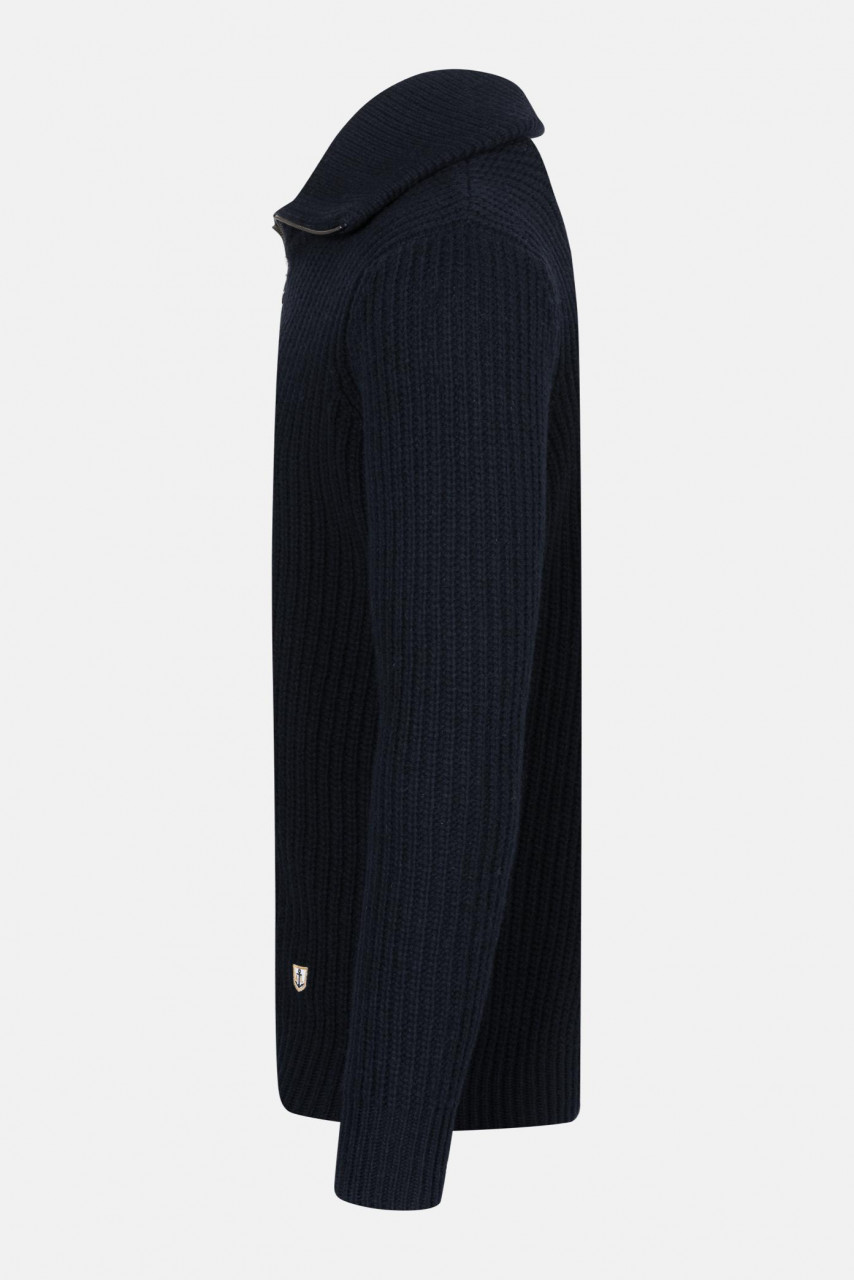 Armor Lux Gilet Zippé Herren Strickjacke Troyerjacke Dunkelblau