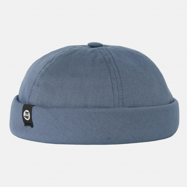 Hanseheld Docker Cap Baumwolle Blau Grau Kurz Flach Fischermütze