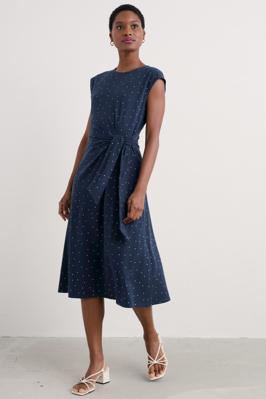 Seasalt Kleid Fettling Damen Blau Weiß Punkte Dotty Maritim