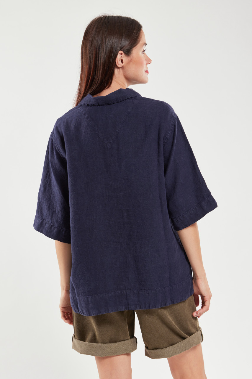 Armor Lux Leinenhemd Damen Fischerhemd Vareuse Dunkelblau