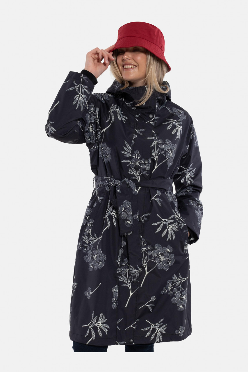 Danefae Regenmantel Danelisabeth Damen Schwarz Weiß Blumen