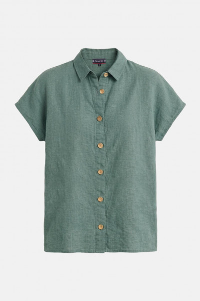 Armor Lux Leinenhemd Damen Kurzarm Hellgrün