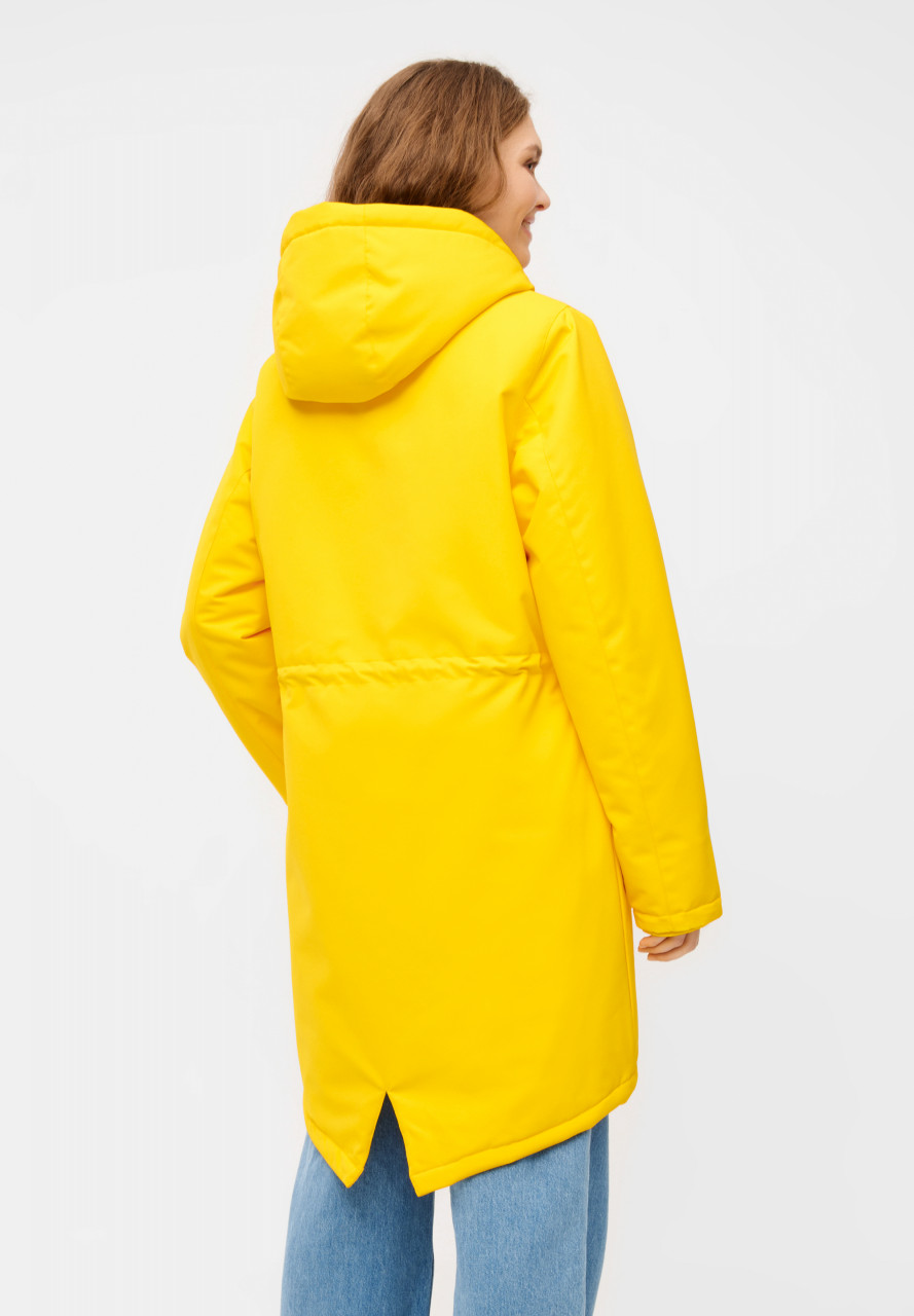 Derbe Winterjacke Friese Festholm 90er Damen Gelb Warm Gefüttert