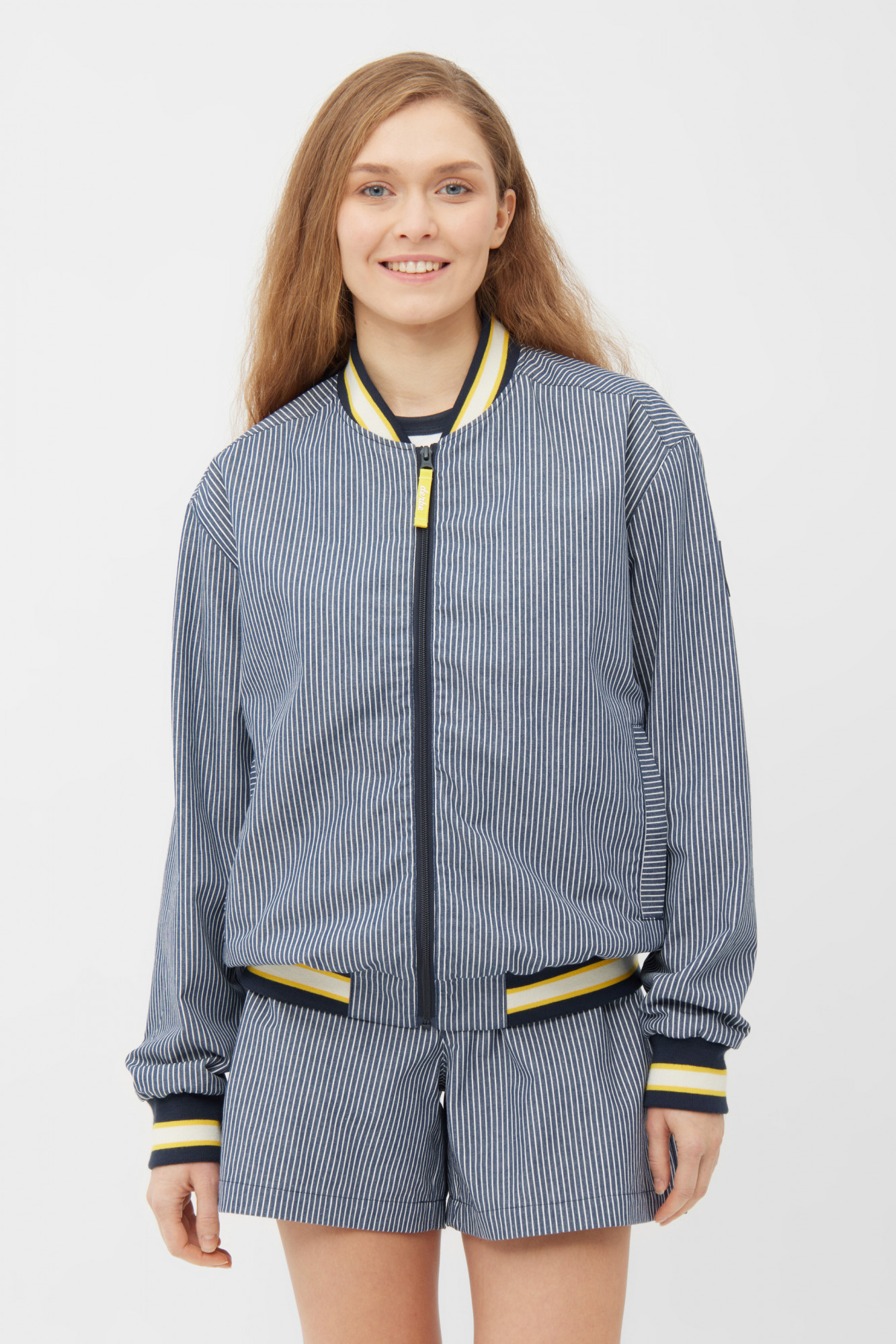 Derbe Bomberjacke Fishers Blousby Damen Blau Weiß Gestreift Blouson