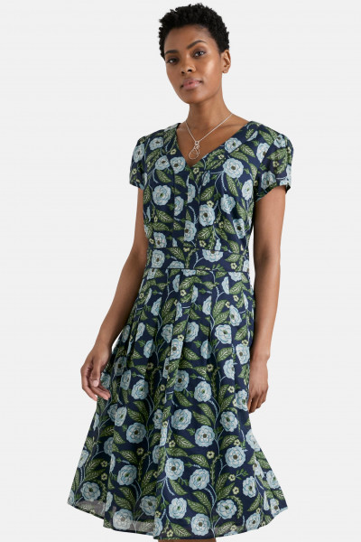 Seasalt Cornwall Villa Damen Kleid Blumen Blau Grün Vintage Seasalt Cornwall Villa Damen Kleid Blumen Blau Grün Vintage