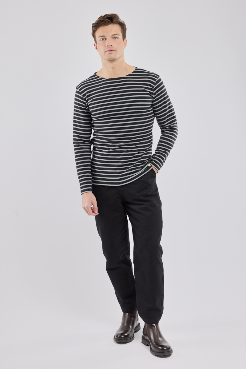 Armor Lux Streifenshirt Schwarz Grau Gestreift Herren Mariniere
