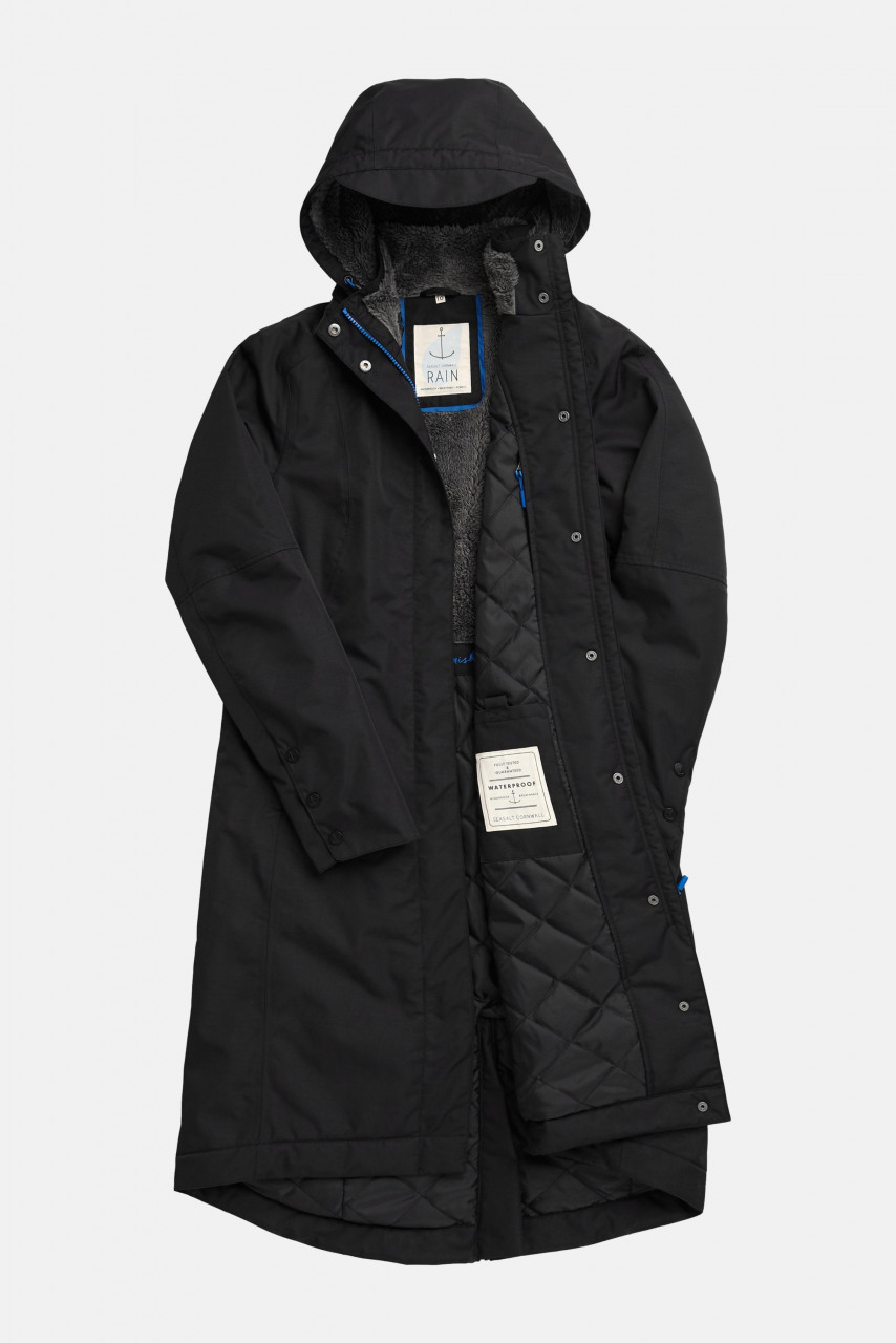 Seasalt Cornwall Regenjacke Janelle Damen Schwarz Gefüttert