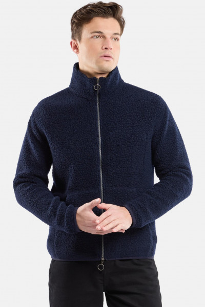 Armor Lux Fleece Jacke Herren Dunkelblau Veste Sherpa Wollmischung