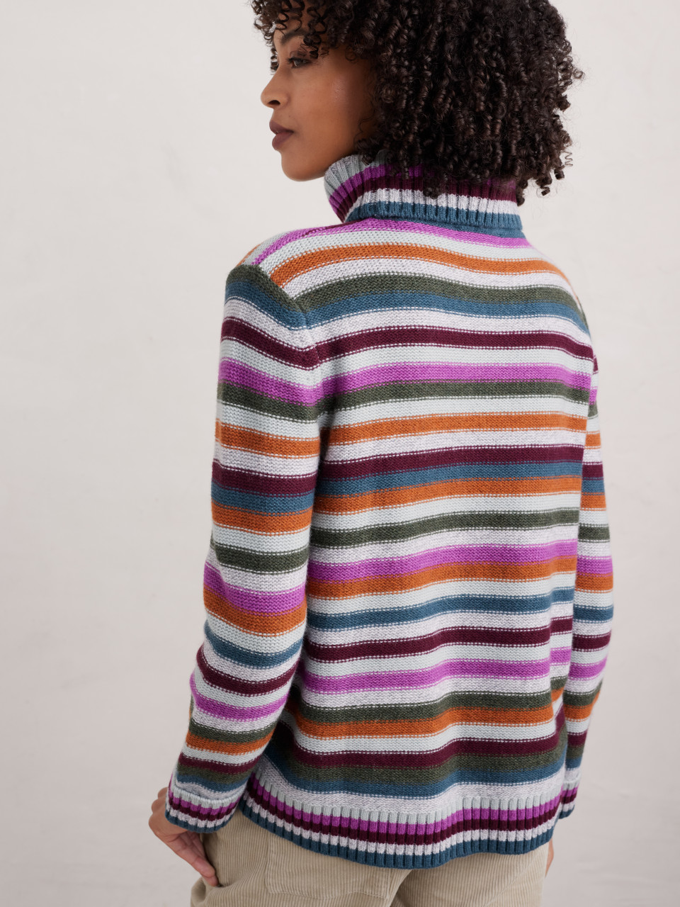 Seasalt Cornwall Pullover Braque Damen Lila Petrol Orange Gestreift