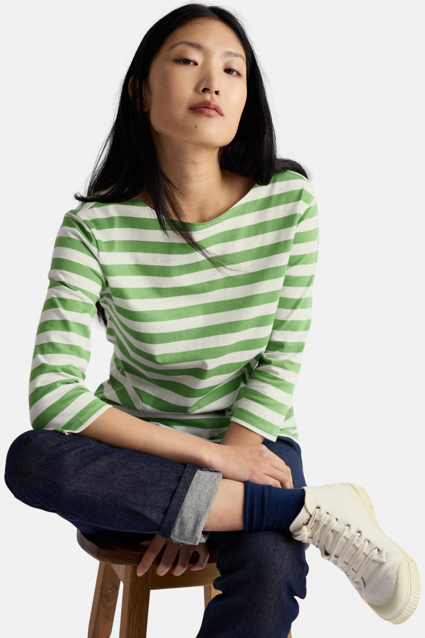 Seasalt Cornwall Streifenshirt grün weiß gestreift  - Model