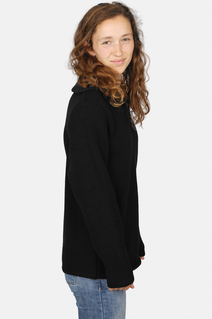 Damen Troyer Hanseheld Schurwolle Schwarz