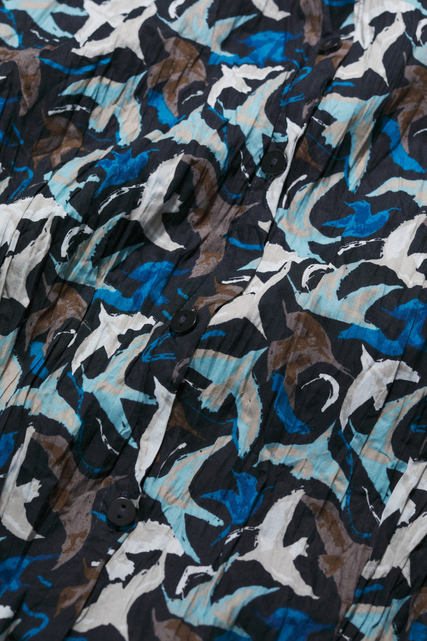 Seasalt Bluse Larissa Damen Blau Beige Vogel Swooping Birds