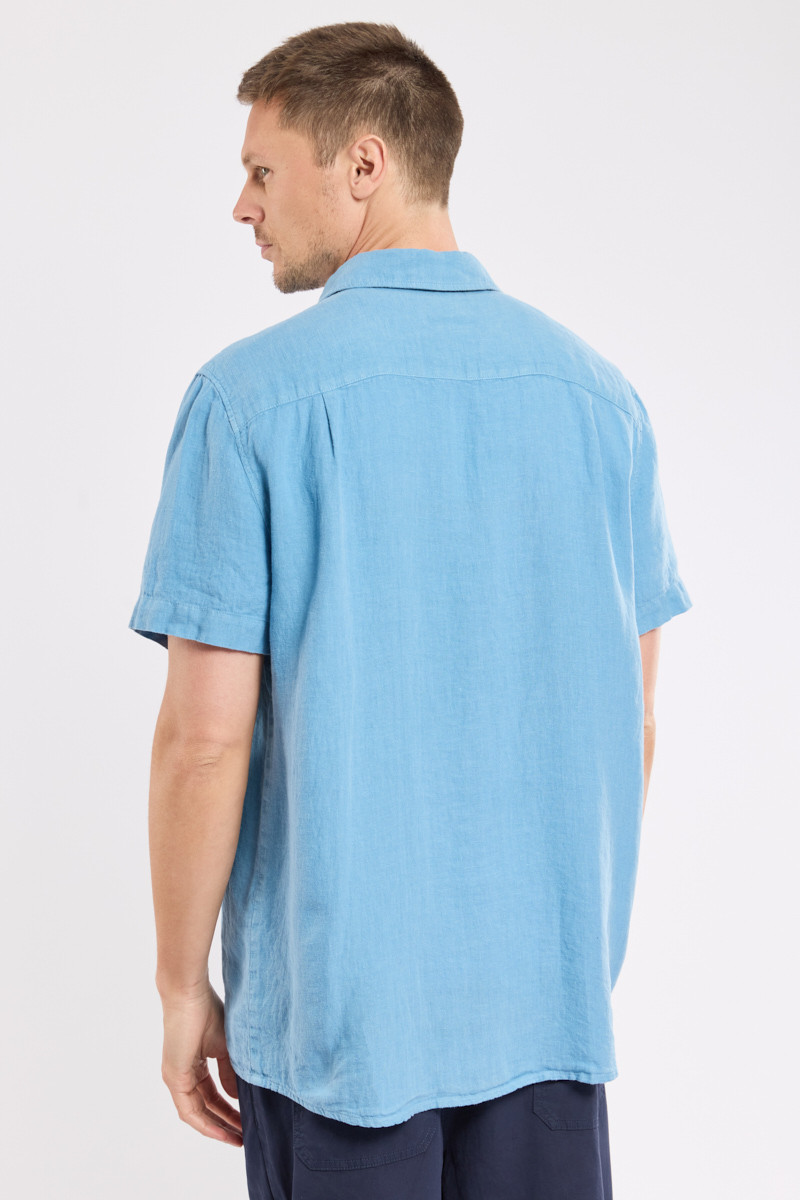 Armor Lux Kurzarm Hemd Herren Hellblau Türkis Comfort