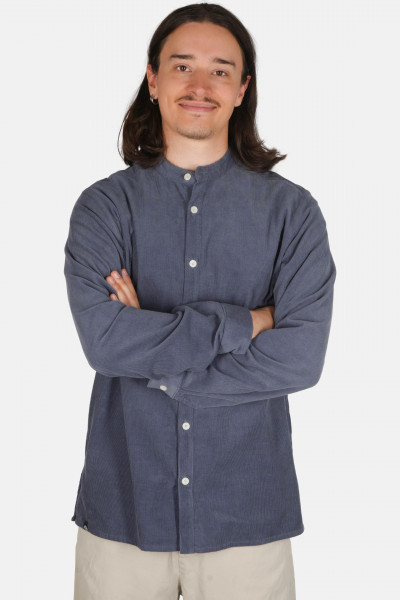 Cordhemd Herren Blau-Grau