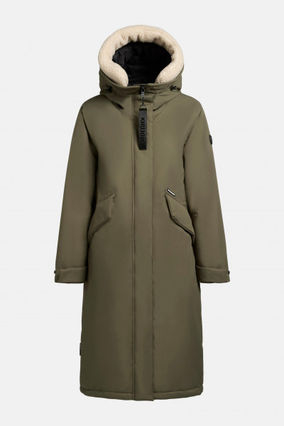 Khujo Agneta Damen Wintermantel Grün Parka Teddy