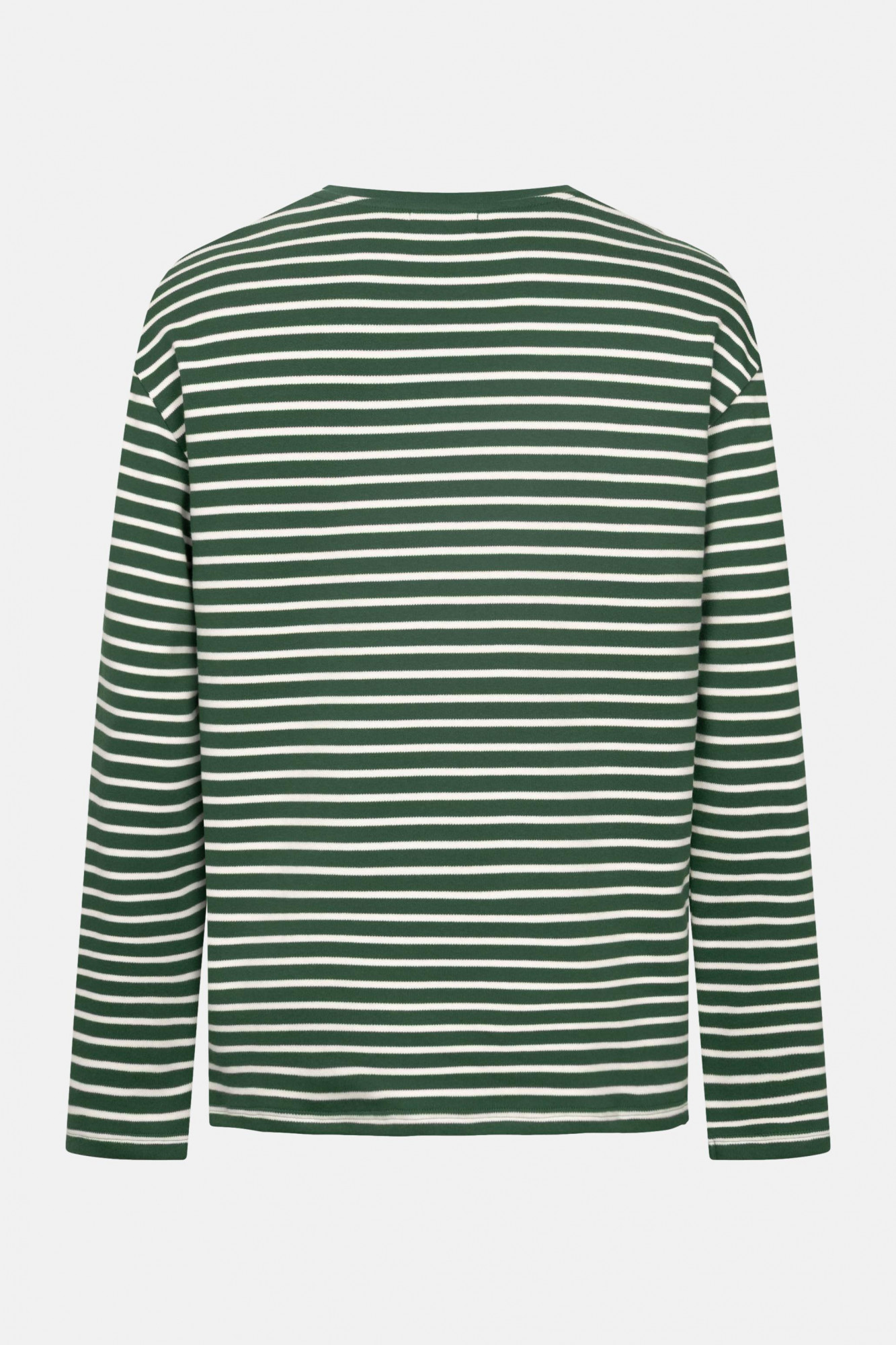 Derbe Streifenshirt Interstriped Herren Grün Weiß Langarmshirt GOTS Organic