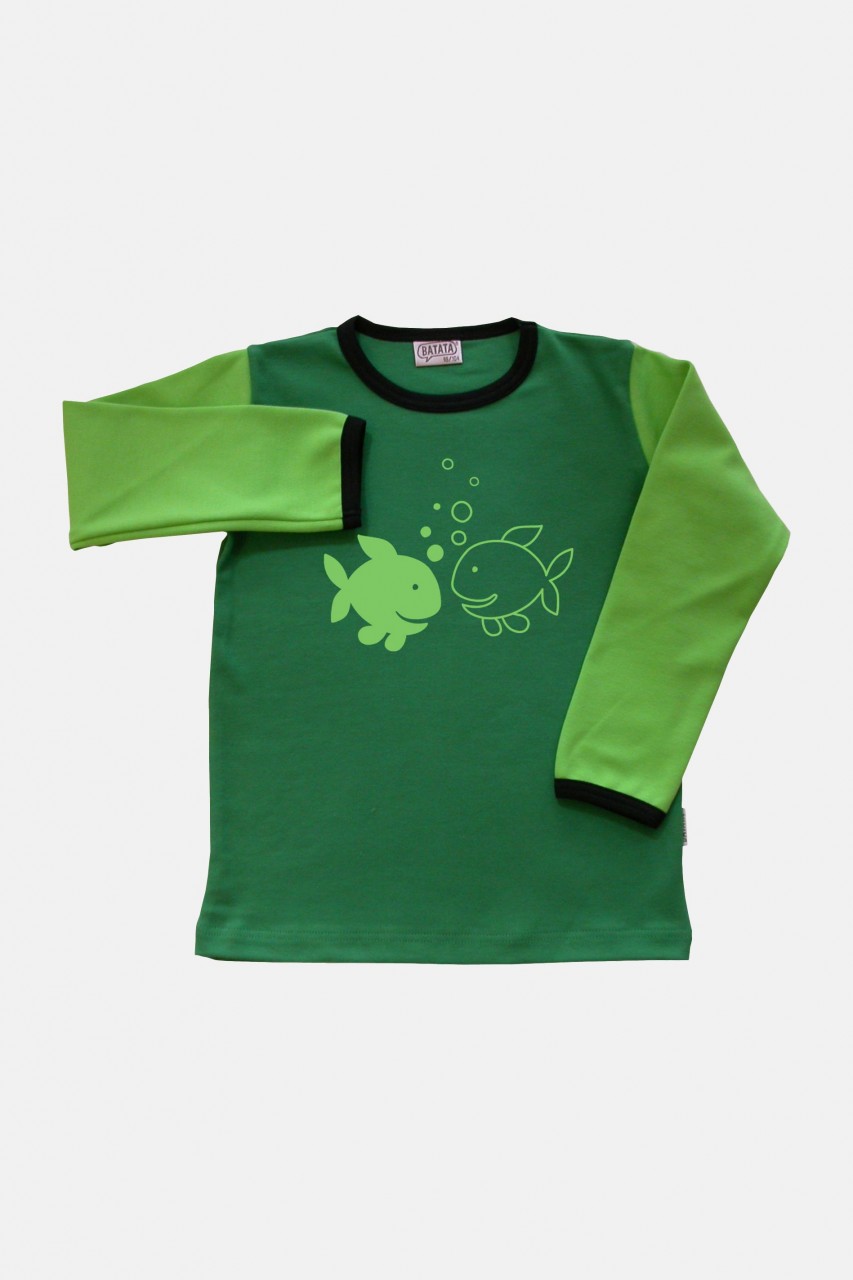 Shirt, Fische, grün