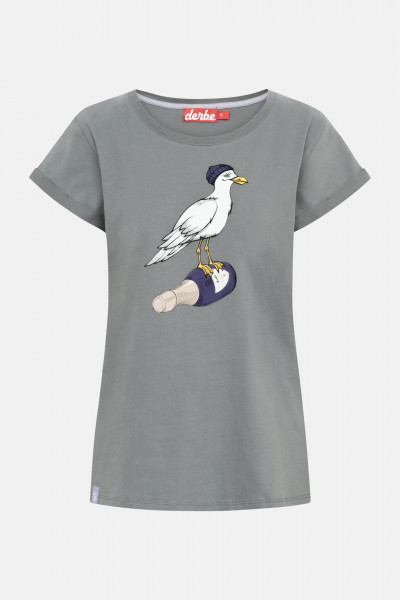 Derbe T-Shirt Sturmmöwin Damen Grau