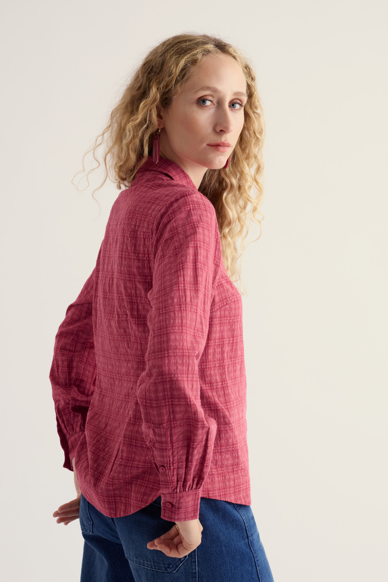Seasalt Bluse Isla Shirt Damen Rosa Rot Karo Hemd
